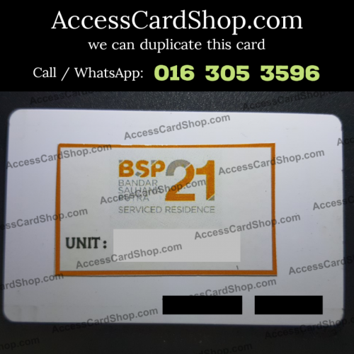 Duplicate BSP21 Serviced Residence Bandar Saujana Putra Car Parking Lift Lobby Door Access Card