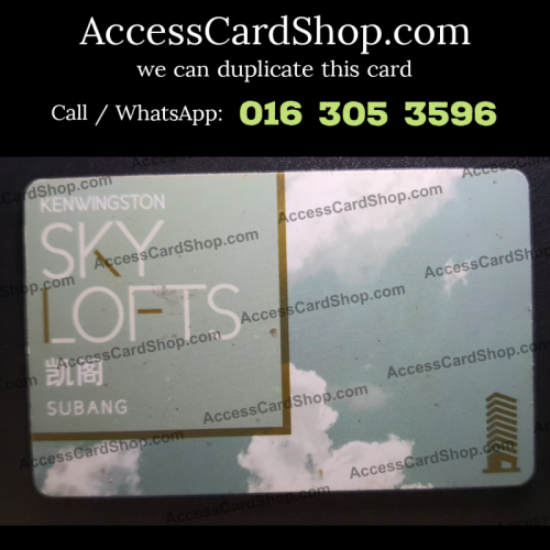 Duplicate Kenwingston Sky Lofts Subang Car Parking Lift Lobby Door CDUM133L Access Card