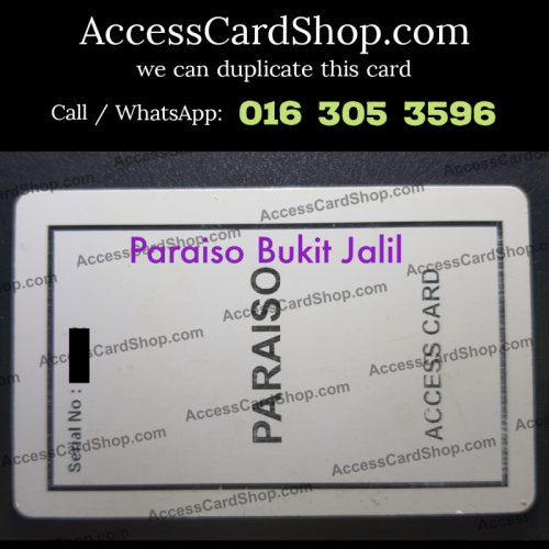 Duplicate PARAISO Residence Bukit Jalil Lift Lobby Door Access Card