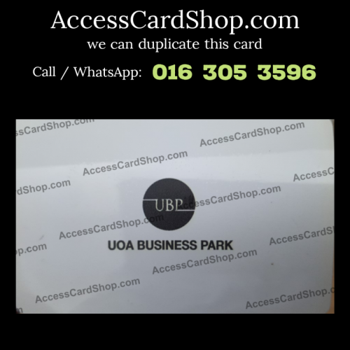 Duplicate UOA Business Park Shah Alam Car Parking Access Card