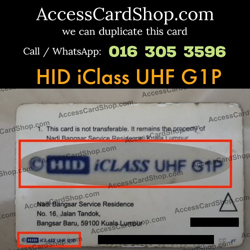 HID iClass UHF G1P Access Card