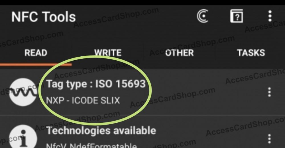 ISO 15693 - NXP ICODE SLIX Card