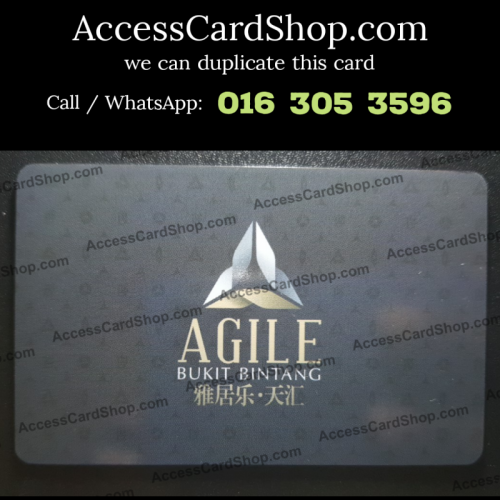 Duplicate Agile Bukit Bintang KL Car Parking Lift Lobby Door Combo Access Card