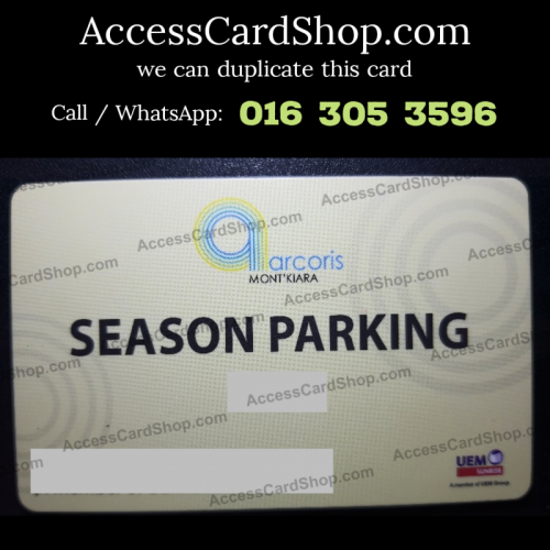 Duplicate Arcoris Season Parking Mont Kiara Car Parking Access Card