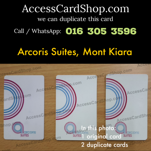 Duplicate Arcoris Suites Mont Kiara Lift Lobby Door Access Card