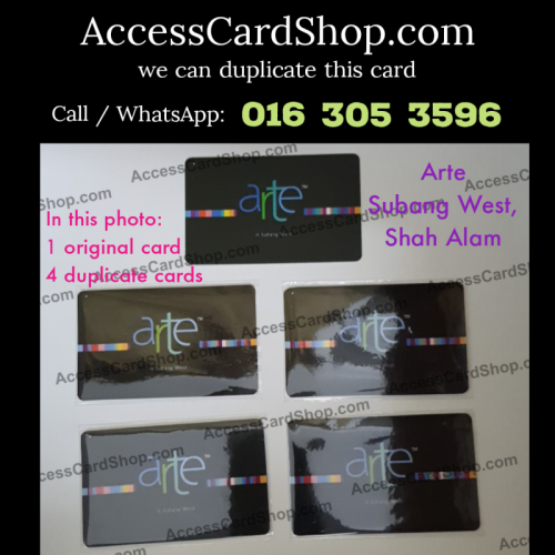 Duplicate Arte Subang West Shah Alam Lift Lobby Door Access Card