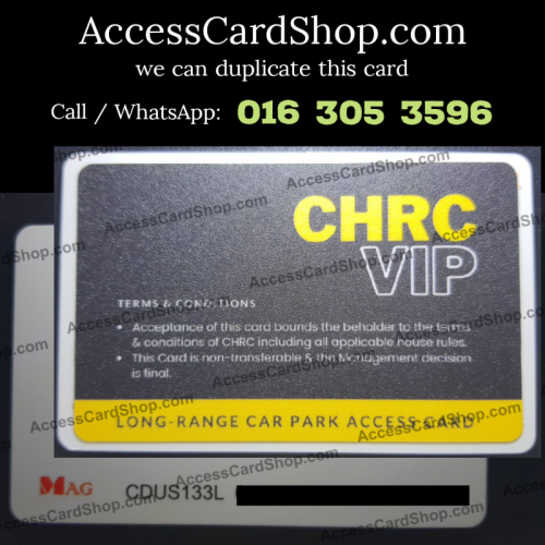 Duplicate CHRC VIP Car Parking CDUS133L Access Card