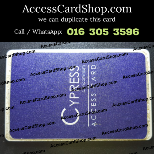 Duplicate Cypress Condominium Kajang Car Parking Access Card
