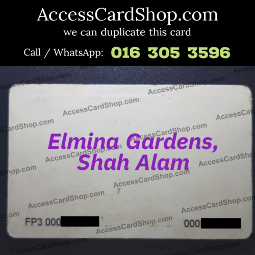 Duplicate Elmina Gardens Shah Alam Car Parking FP3 Access Card