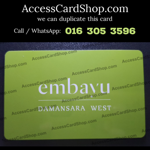 Duplicate Embayu Damansara West Shah Alam Car Parking Lift Lobby Door Access Card