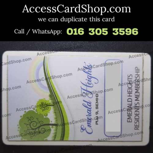 Duplicate Emerald Heights PUJ 9 Puncak Jalil Car Parking Access Card
