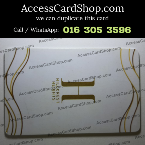 Duplicate Hillcrest Heights Puchong Car Parking Access Card