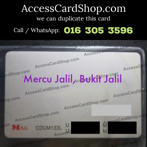 Duplicate Mercu Jalil Bukit Jalil Car Parking Lift Lobby Door MAG CDUM133L Access Card