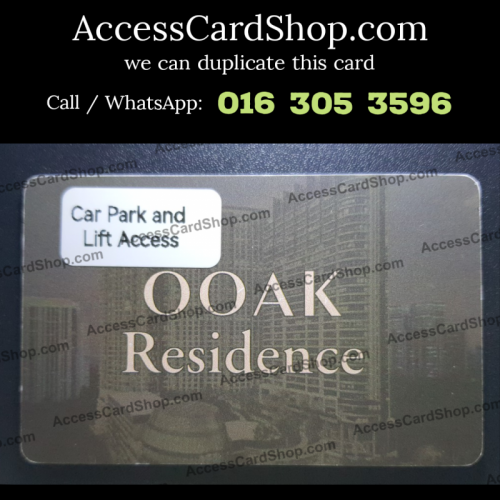 Duplicate OOAK Residence Mont Kiara Car Parking Lift Lobby Door Access Card