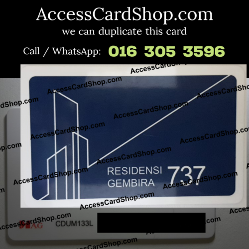 Duplicate Residensi Gembira 737 Old Klang Road Car Parking Lift Lobby Door MAG CDUM133L Access Card