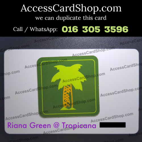 Duplicate Riana Green Condominium Tropicana PJ Car Parking Access Card