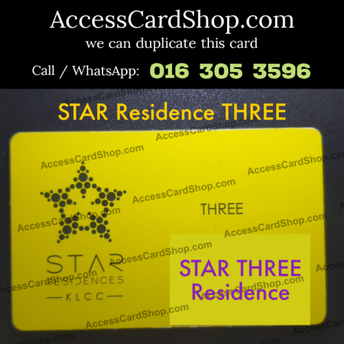 Duplicate STAR Residence THREE KLCC Lift Lobby Door Access Card
