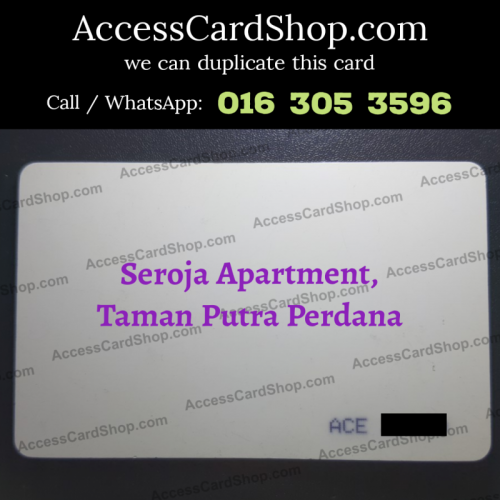 Duplicate Seroja Apartment Taman Putra Perdana Car Parking ACE Access Card
