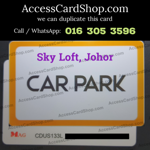 Duplicate Sky Loft, Taman Bukit Indah Johor Bahru Car Parking MAG CDUS133L Access Card