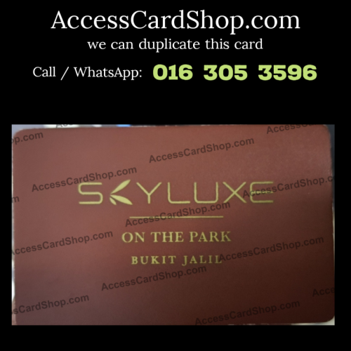 Duplicate SkyLuxe On The Park Bukit Jalil Car Parking Lift Lobby Door MAG CDUM130L Access Card