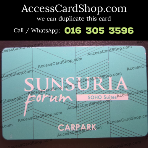 Duplicate Sunsuria Forum Soho Suites Shah Alam Car Parking Access Card