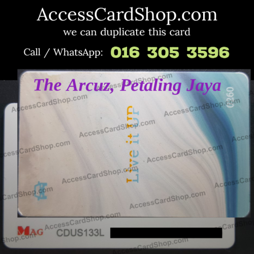 Duplicate The Arcuz Kelana Jaya Car Parking MAG CDUS133L Access Card