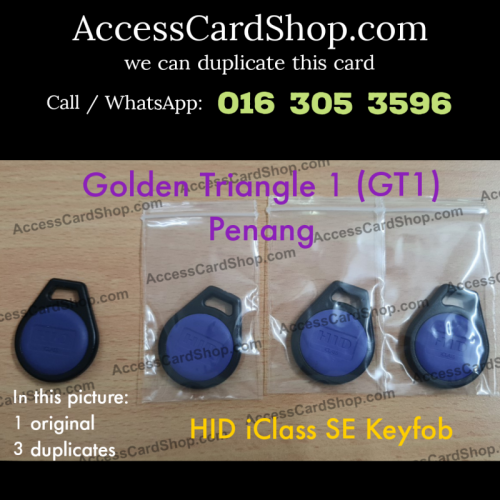 Duplicate The Golden Triangle Condominium (GT1) Penang Lift Lobby Door HID iClass SE Keychain Tag