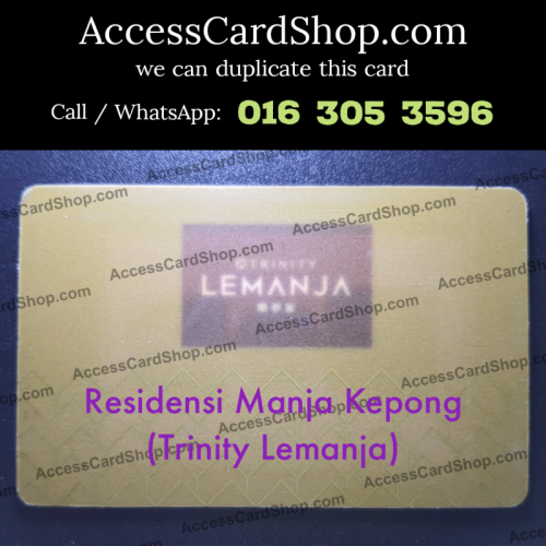 Duplicate Trinity Lemanja (Residensi Manja) Kepong Car Parking Lift Lobby Door Access Card
