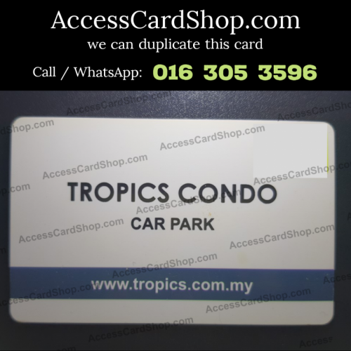 Duplicate Tropics Condo Tropicana City PJ Car Parking Access Card
