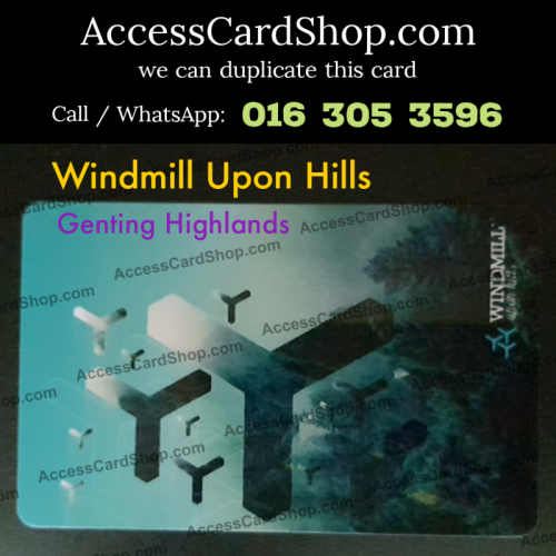 Duplicate Windmill Upon Hills Genting Highland Lift Lobby Door Access Card