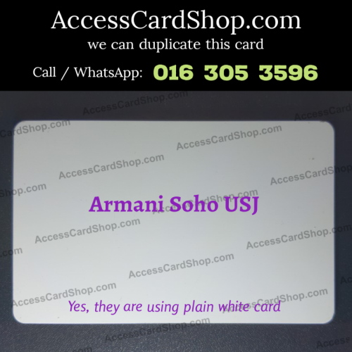 Duplicate Armani Soho USJ Subang Jaya Lift Lobby Door Access Card