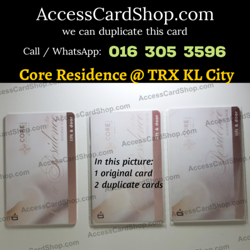 Duplicate Core Residence TRX KL City Lift Lobby Door Access Card