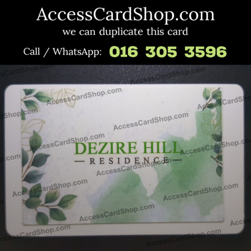 Duplicate Dezire Hill Residence (Bukit Idaman Residensi) Kajang Car Parking Lift Lobby Door MAG CDUM133L Access Card