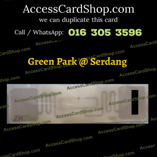 Duplicate Green Park Residence Serdang Seri Kembangan Car Parking ZKTeco RFID Sticker