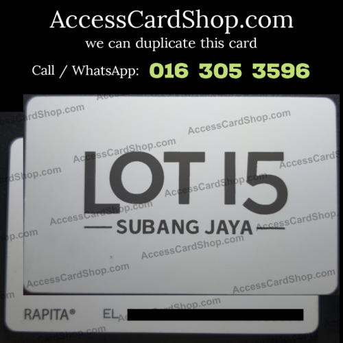 Duplicate Lot 15 Service Residence Subang Jaya Car Parking RAPITA EL Access Card