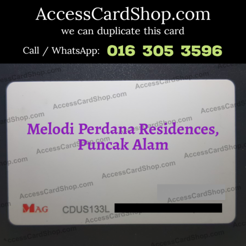 Duplicate Melodi Perdana Residences Puncak Alam Car Parking MAG CDUS133L Access Card