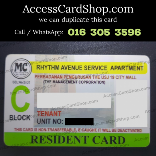 Duplicate Rhythm Avenue Service Apartment Subang Jaya Lift Lobby Door Access Card