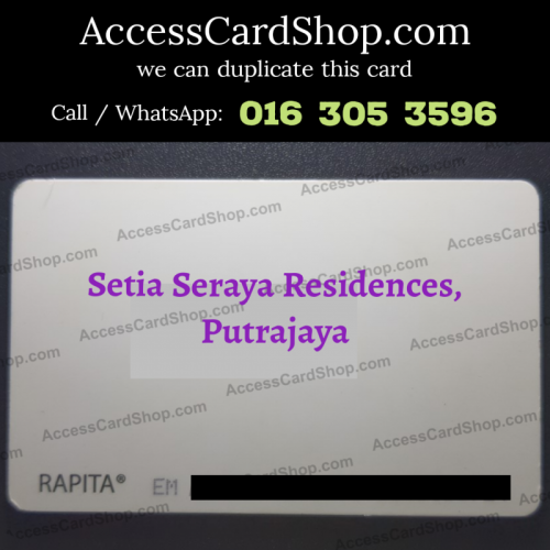 Duplicate Setia Seraya Residences Putrajaya Car Parking Lift Lobby Door RAPITA EM Access Card