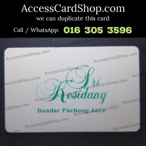 Duplicate Sri Kesidang Apartment Bandar Puchong Jaya Car Parking Access Card