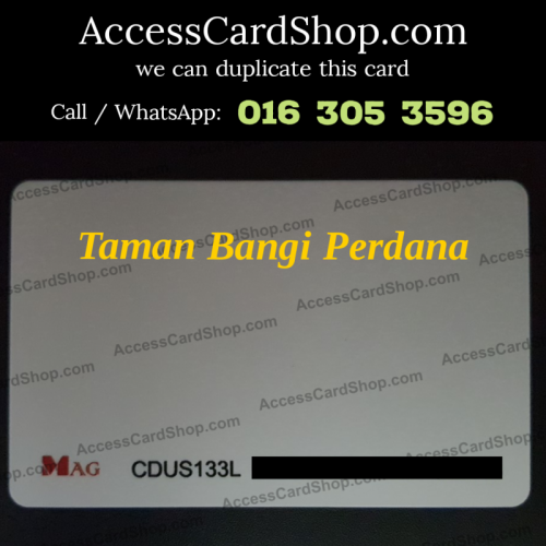 Duplicate Taman Bangi Perdana Bandar Baru Bangi Car Parking MAG CDUS133L Access Card