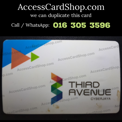 Duplicate Third Avenue Cyberjaya Car Parking Access Card