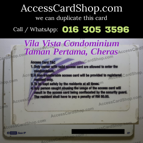 Duplicate Vila Vista Condominium Cheras Lift Lobby Door HID Seos Access Card