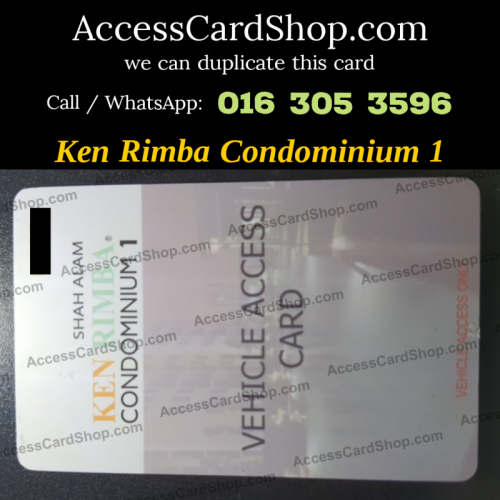Duplicate KEN RIMBA Condominium 1 Shah Alam Car Parking Access Card