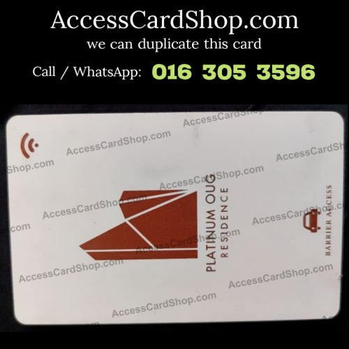 Duplicate Platinum OUG Residence Bukit OUG Car Parking Access Card