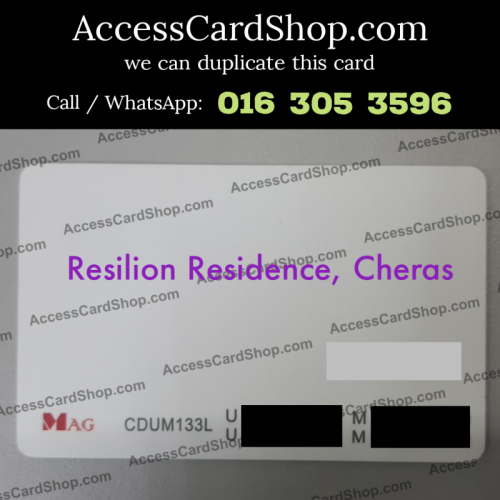 Duplicate Resilion Residence Cheras Car Parking Lift Lobby Door MAG CDUM133L Access Card